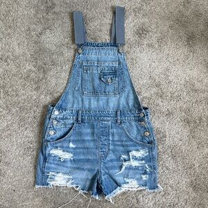 American Eagle Outfitters Blue Denim Overalls